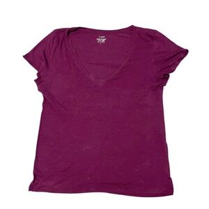 J.Crew Factory Featherweight Slub Cotton Vneck tshirt, size L